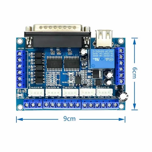 MACH3 5 Eksen LPT CNC Kontrol Kartı Step Motor Sürücü Paralel Port